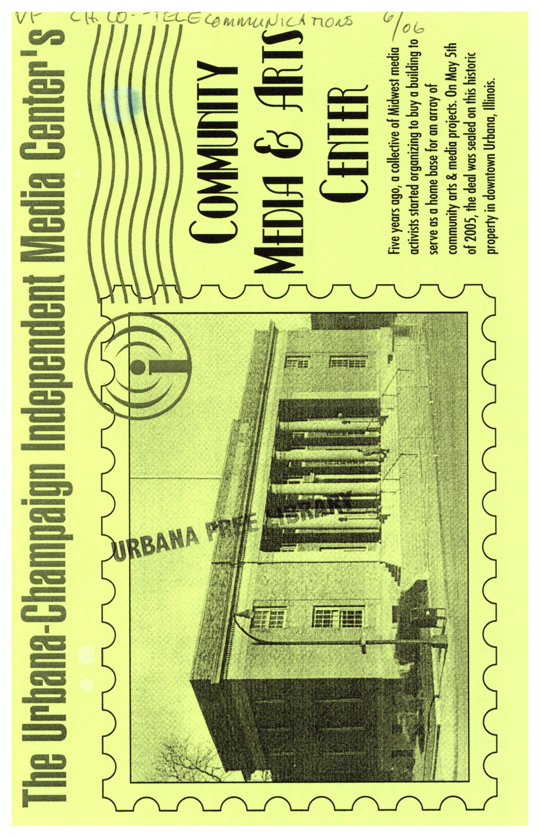 Flyer celebrating UCIMC's purchase of their downtown location, 2005