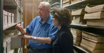 Robert McCandless with former Archives Director Anke Voss, 2013