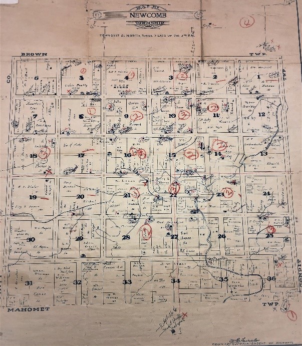 1914 Newcomb Township Map