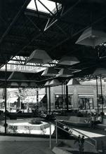 Downtown Champaign Mall, under pavilion 