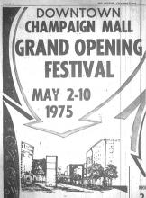 Downtown Champaign Mall Grand Opening, Courier April 27, 1975