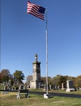 he Soldiers Monument in Mt. Hope Cemetery, Sidney, IL. October 30, 2020.