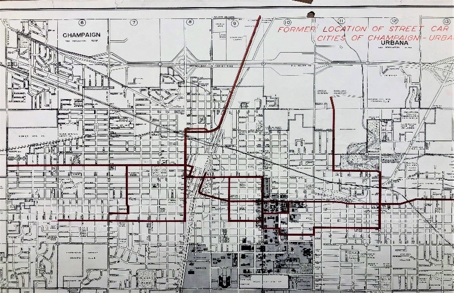 1961 Historical Street Car Lines Map