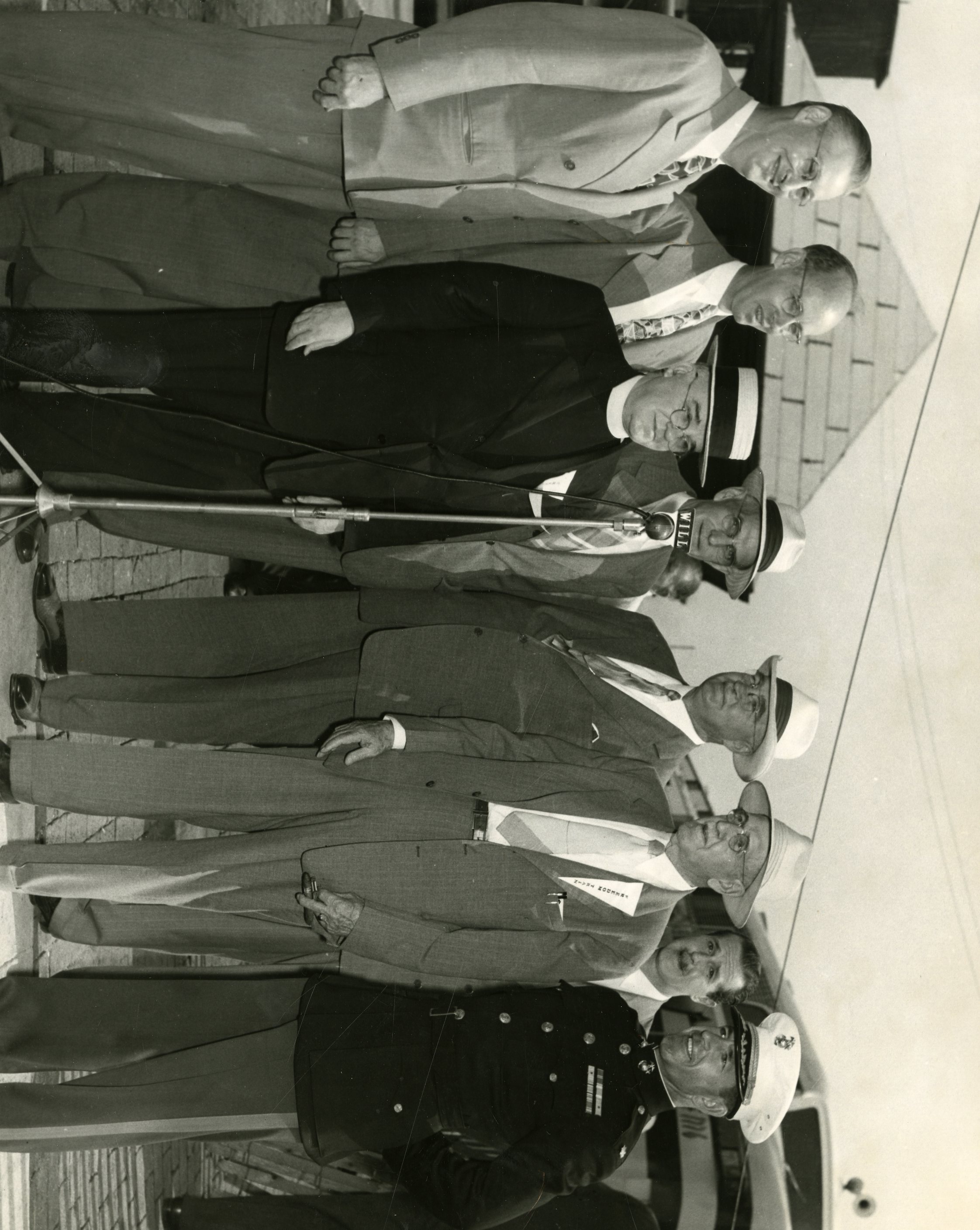 Local officials at Freedom Train visit, July 16, 1948