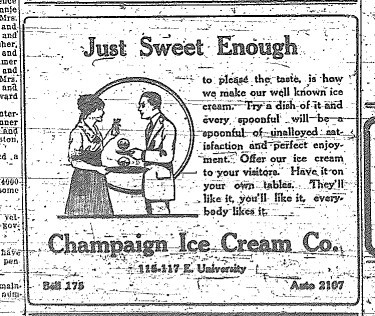 Champaign ice cream co ad