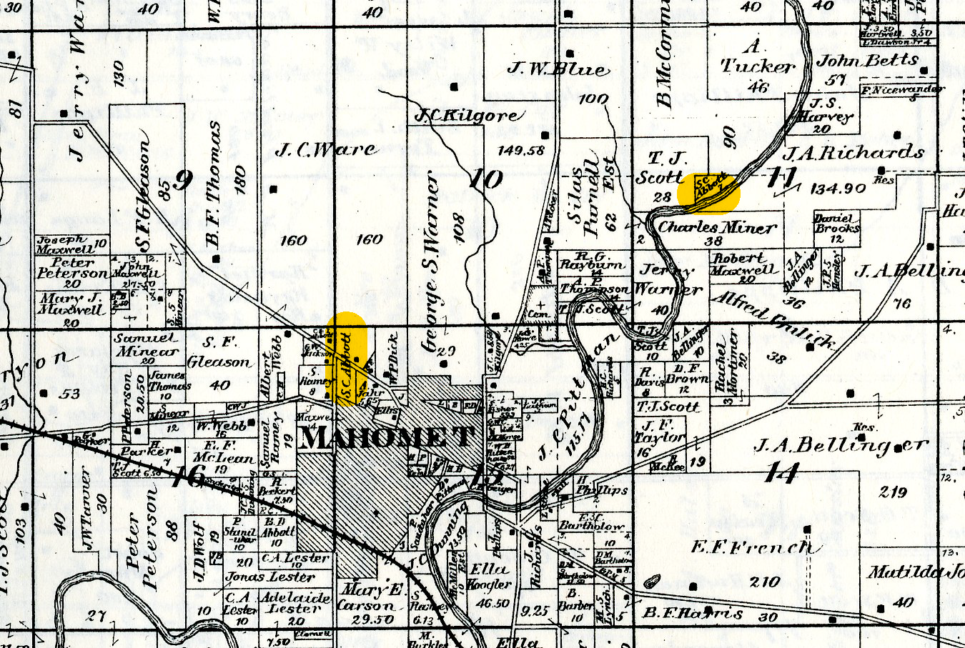 Mahomet Township Plat Map, 1893