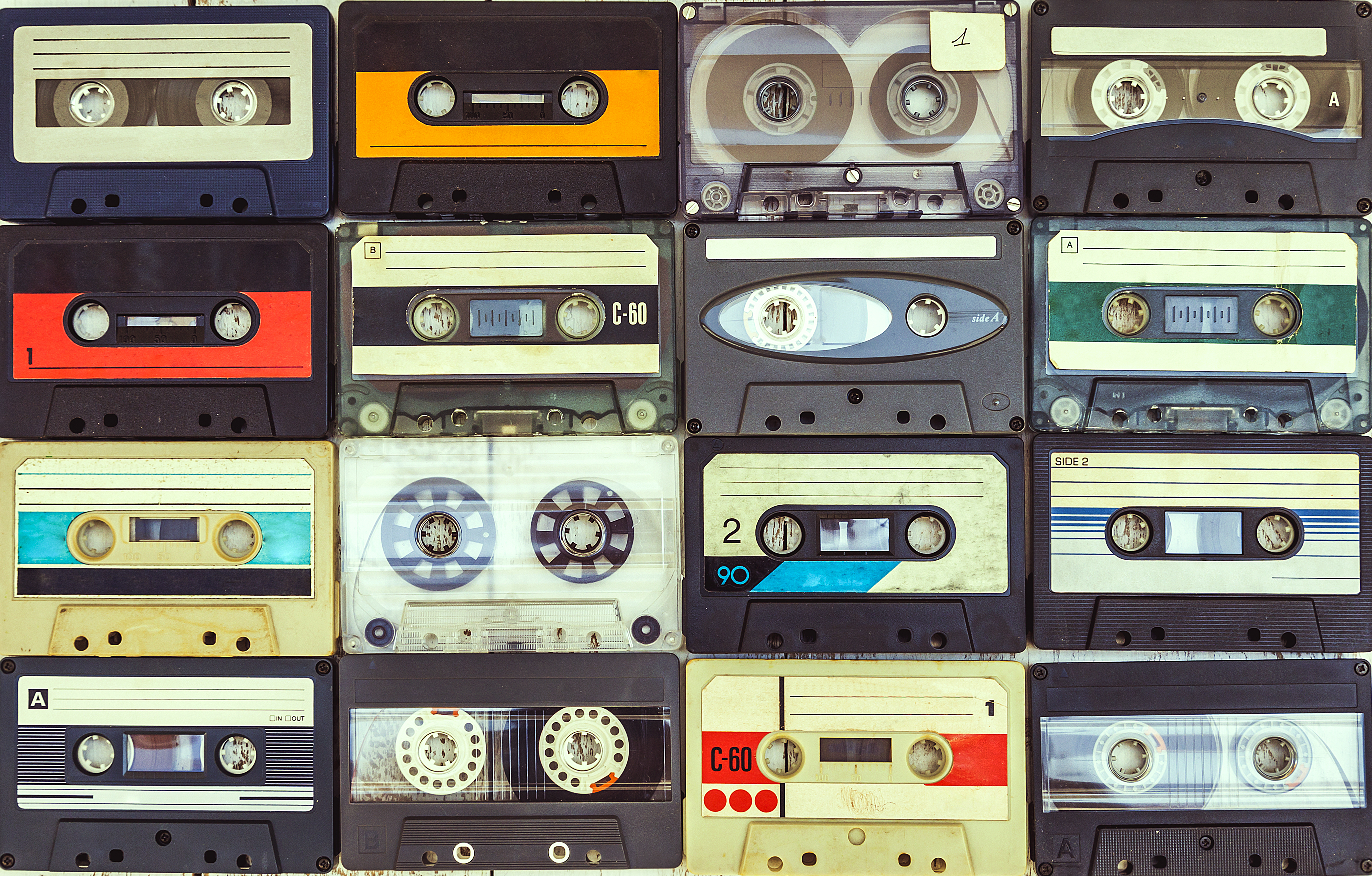 A stock photograph of cassette tapes.