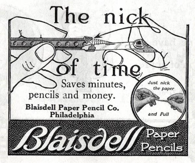 A black and white advertisement for a pencil
AI-generated content may be incorrect.