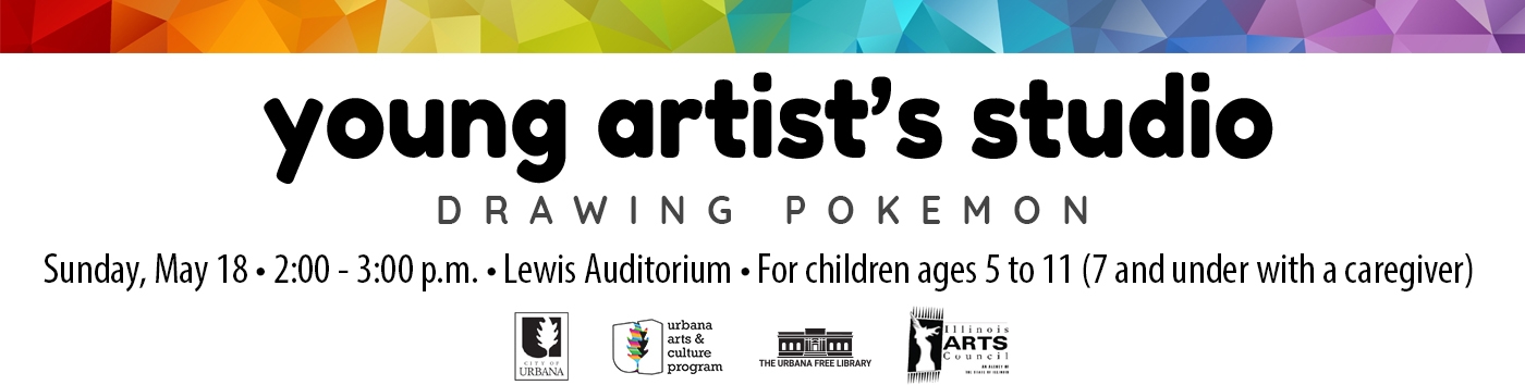 Young Artist's Studio: Drawing Pokemon on Sunday, May 18 at 2:00 pm