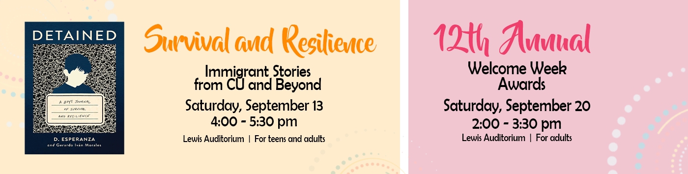 Welcome Week Events Saturday, September 13 and Saturday, September 20