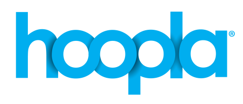 hoopla logo - The word "hoopla" 