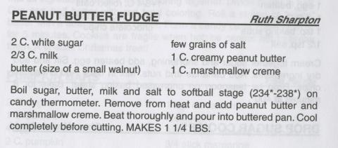 recipe for Peanut Butter Fudge using marshmallow creme