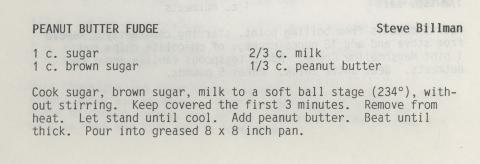 recipe for Peanut Butter Fudge 