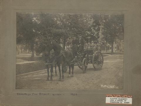 Champaign Fire Department wagon, 1906