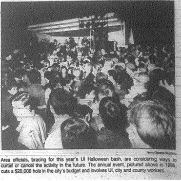 Ban on UIUC Halloween?, News Gazette, October 15, 1989