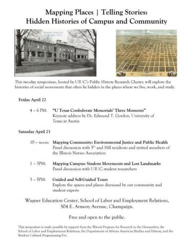 Poster for Public History Research Cluster symposium, April 22-23, 2016