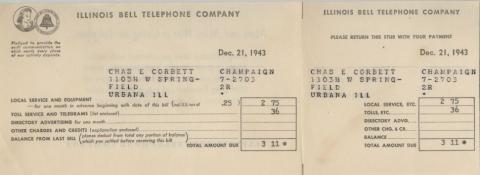 Telephone bill from 1943