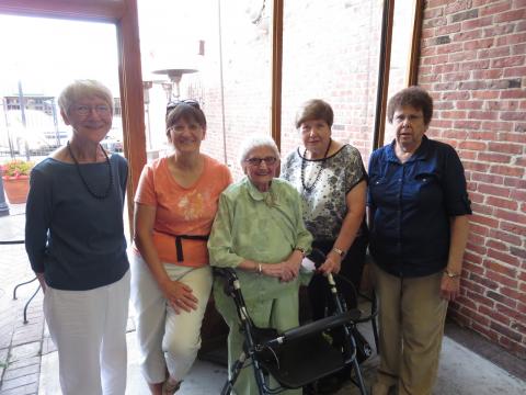 Archives staff and volunteers (past and present) with Virginia Lovingfoss (center)