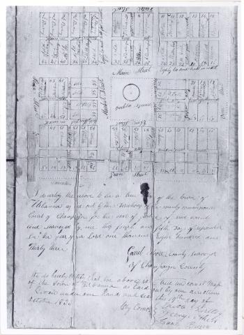 First Plat Map of Urbana, 1833