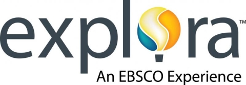 Explora logo, all lower case with the o replaced by a graphic of a hot air balloon. An EBSCO Experience is written underneath