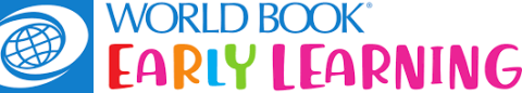 World Book in blue font with Early Learning in rainbow font beneath
