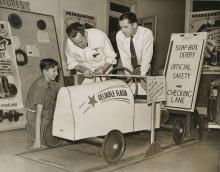 Soap box derby official safety and checking lane, 1939