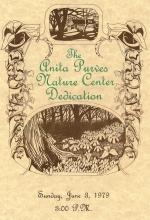 Anita Purves Nature Center dedication ceremony program cover, 1979