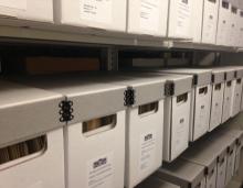 Storage boxes containing Jean F. Burkholder papers