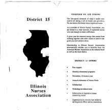District 15 Illinois Nurses Association Brochure. 