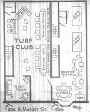 Floor plan for the Turf Club located at 113 ½ & 115½ N. Market St., Champaign 