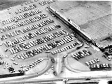 Champaign Kmart parking lot looking northeast, 1968