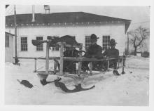 Homemade snow mobile, Chanute AFB, Winter 1917