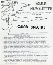 August 1984 W.I.R.E. Newsletter