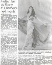 News-Gazette profile on the 1991 Ebony Fashion Fair, December 22, 1991