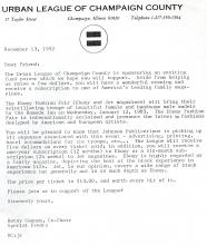 Letter from Urban League announcing the 1982 Ebony Fashion Fair