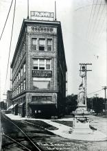 Flat Iron Building with Women’s Temperance Statue, undated