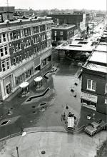 Downtown Champaign Mall seen from the City Building, October 15, 1974